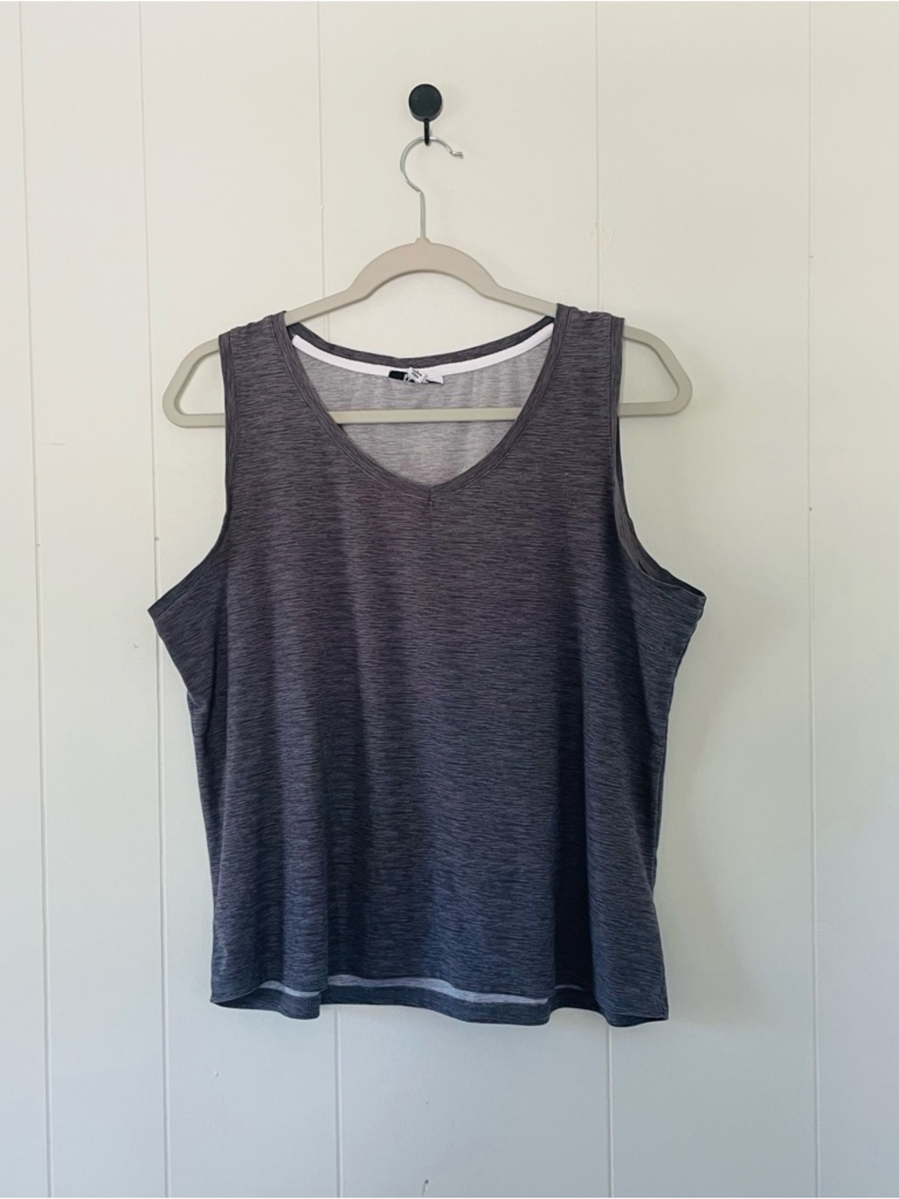 Sleeveless V-Neck Tank Top - Charcoal Heather